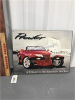 Power by Plymouth tin sign, 12.25 x 16.25
