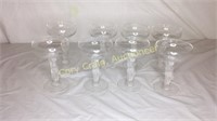 Set of 8 Crystal Frosted Nude Stem Wine