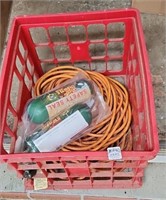 Crate, extension cord, water resist cord box