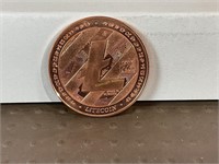 One ounce copper round