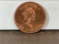 One ounce copper round