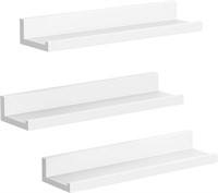 Set of 3 Wall Mounted Floating Shelves, White