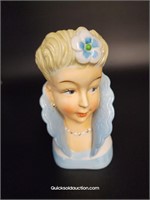 Napco #A5046 Blonde Lady With Flower 6" Head Vase