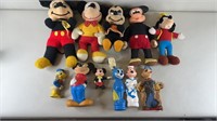 12pc Vtg 1950s Walt Disney Mickey Mouse Plush+
