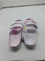 Pink and white size 6/7 sandals