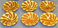 Six Slip Decorated Redware Bowls