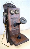 antique Stromberg-Carlson wooden wallphone