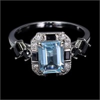 Heated Octagon Sky Blue Topaz 8x6mm Cz Gemstone 92