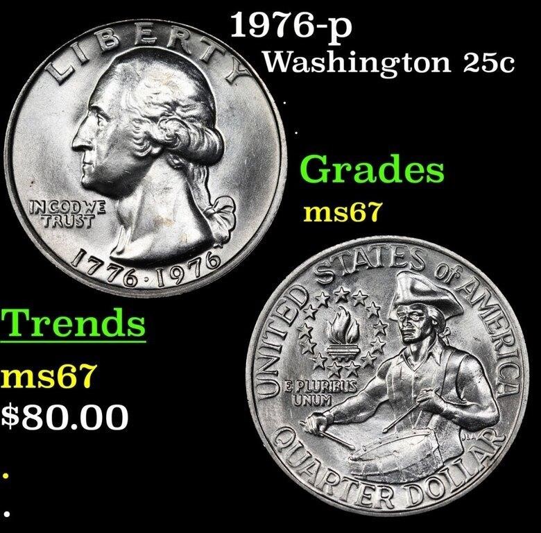 1976-p Washington Quarter 25c Grades GEM++ Unc