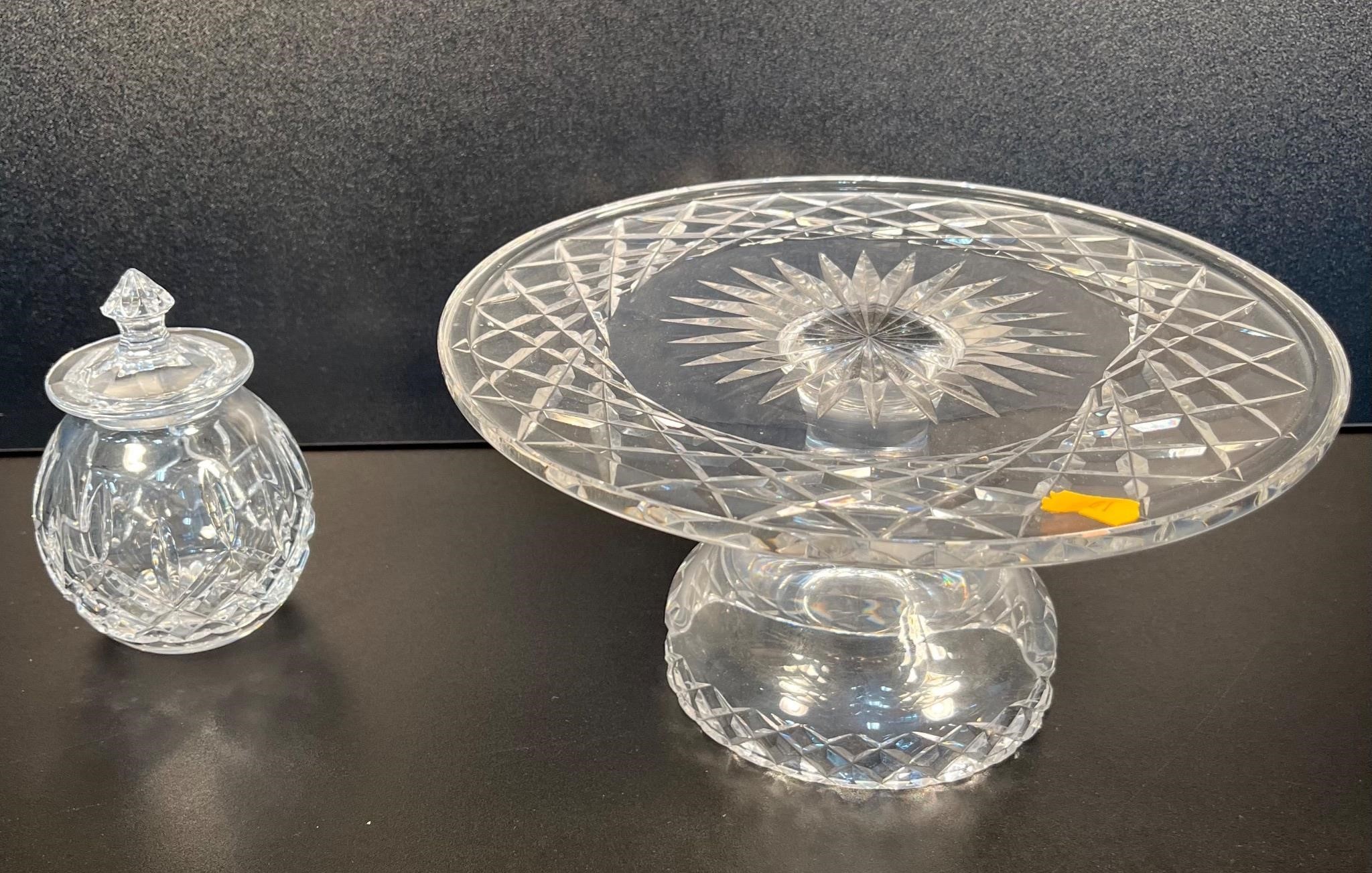 2 Pieces of Waterford Crystal: Cake Plate, etc.