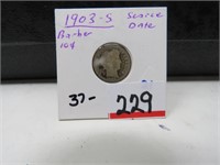 1903 S   Barber Dime  Scarcer Date  VG