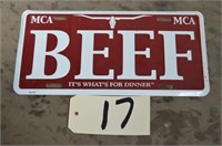 Metal Beef Car Tag