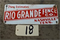 Rio Grande Fence Sign - Porcelain