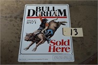 Metal Bull Durham Sign