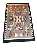 Navajo Rug, "Two Grey Hills" Pattern  83"x52.5"