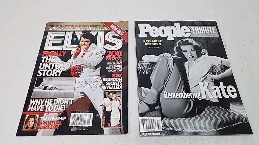 Katharine hepurn tribute and Elvis magazine