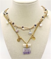 Amethyst & Pearl Necklaces