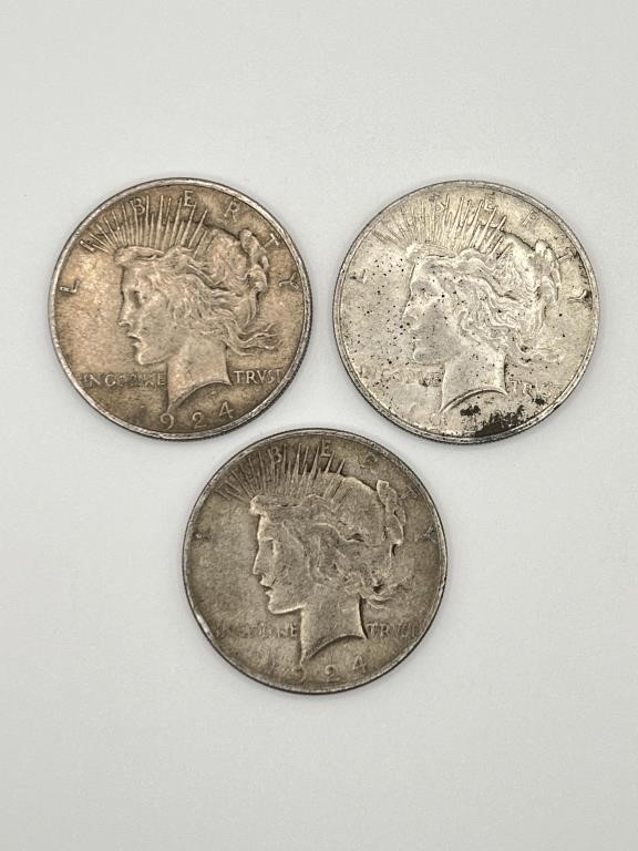 (2) 1924, 1924S Peace Dollars