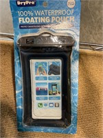 Cell phone, floating water resistant pouch