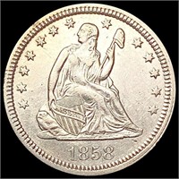 1858 Seated Liberty Quarter CLOSELY UNCIRCULATED