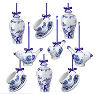 9 Pcs Easter Hanging Eggs Chinoiserie Ornaments