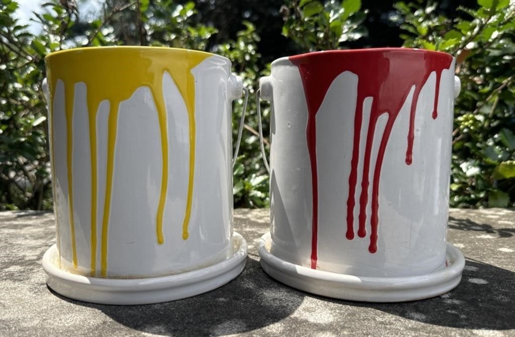 Two Neat Spill Paint Can Planters