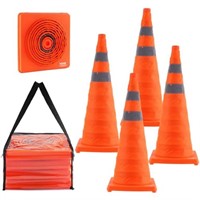 VEVOR Safety Cones, 4 Pack 28 inch Collapsible