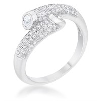 Elegant .62ct White Sapphire Wrap Ring
