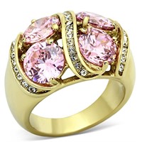 14k Gold-plated 6.68ct Rose Topaz 4 Stone Ring