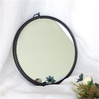 WF9708  Longwin Black Round Wall Mirror Metal Fra