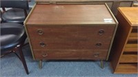 MID CENTURY 3 DRAWER LOW CHEST, 30” X 16 1/2” X
