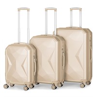 LING RUI 3 Piece Luggage Sets with Spinner Wheels