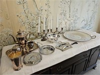 12pcs Silver Plate Serving Tray,Teaset,Crumb