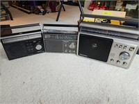 3 Vintage Panasonic radios. Dining room