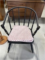 Black w/ gold trim barrel back chair