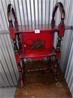 RED ANTIQUE PHONE TABLE