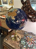 Inlaid stone Globe on stand