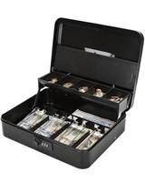 New Jssmst Locking Large Metal Cash Box with