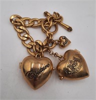 Juicy Couture Gold Chunky Lip Gloss Heart Bracelet