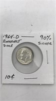 1964-d Roosevelt Dime 90% Silver