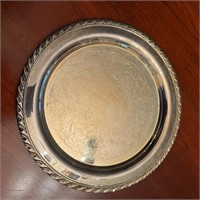 10" Silver plated round tray.
