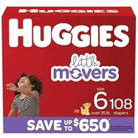 Huggies Little Movers Sz 6  35+ lbs (108 ct)