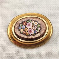 Goldstone Micro Mosaic Brooch