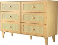 Rattan Dresser with 6 Drawers