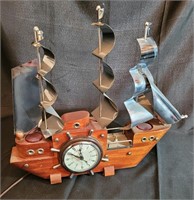 Vintage Sailing Ship Clock
