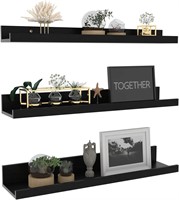 24 Inch Black Floating Shelves