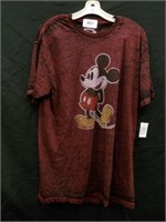 Men's Red Micky Mouse Disney T-Shirt (L) Thin Soft