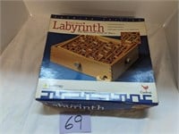 Solid Wood Labyrinth Solitaire Game of Skill