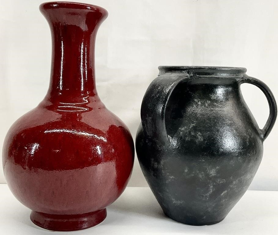 2 Large Pottery Barn Ceramic Vases
