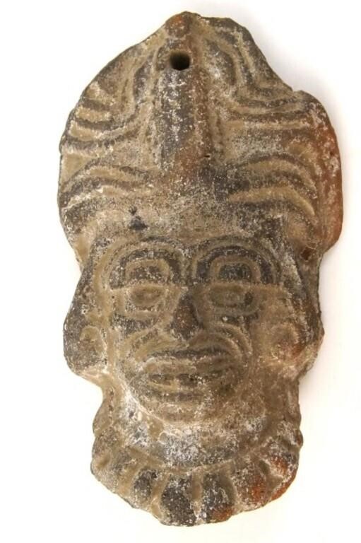 Mayan Terra cotta Face with Headdress